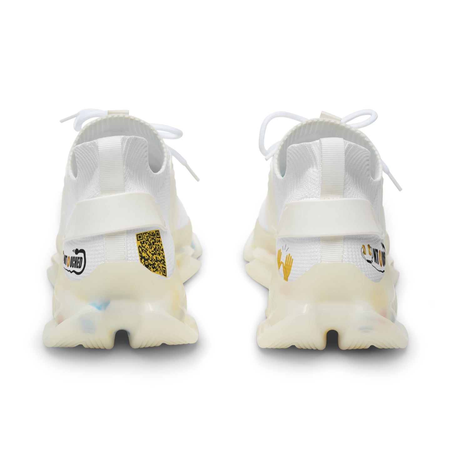 White UNTOUCHED Men's Mesh Sneakers 'That U Letter'