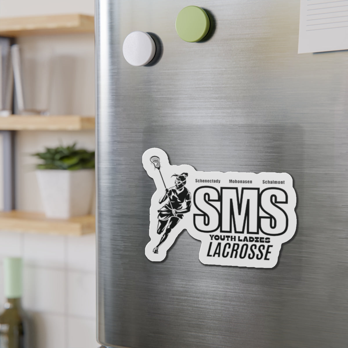 SMS Youth Ladies Lacrosse Die-Cut Magnets
