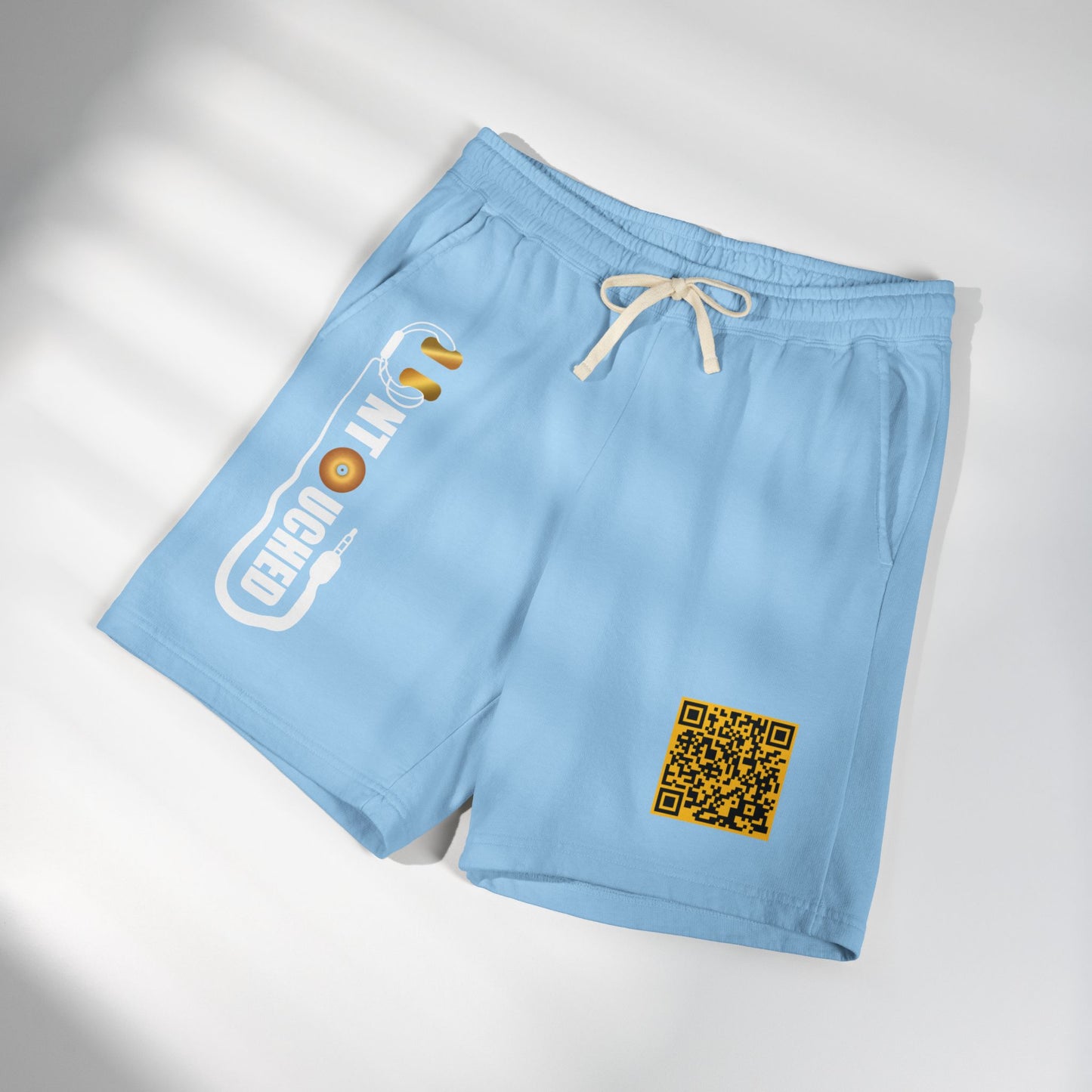 Lightweight Fleece Sweat Shorts with QR Code Accent