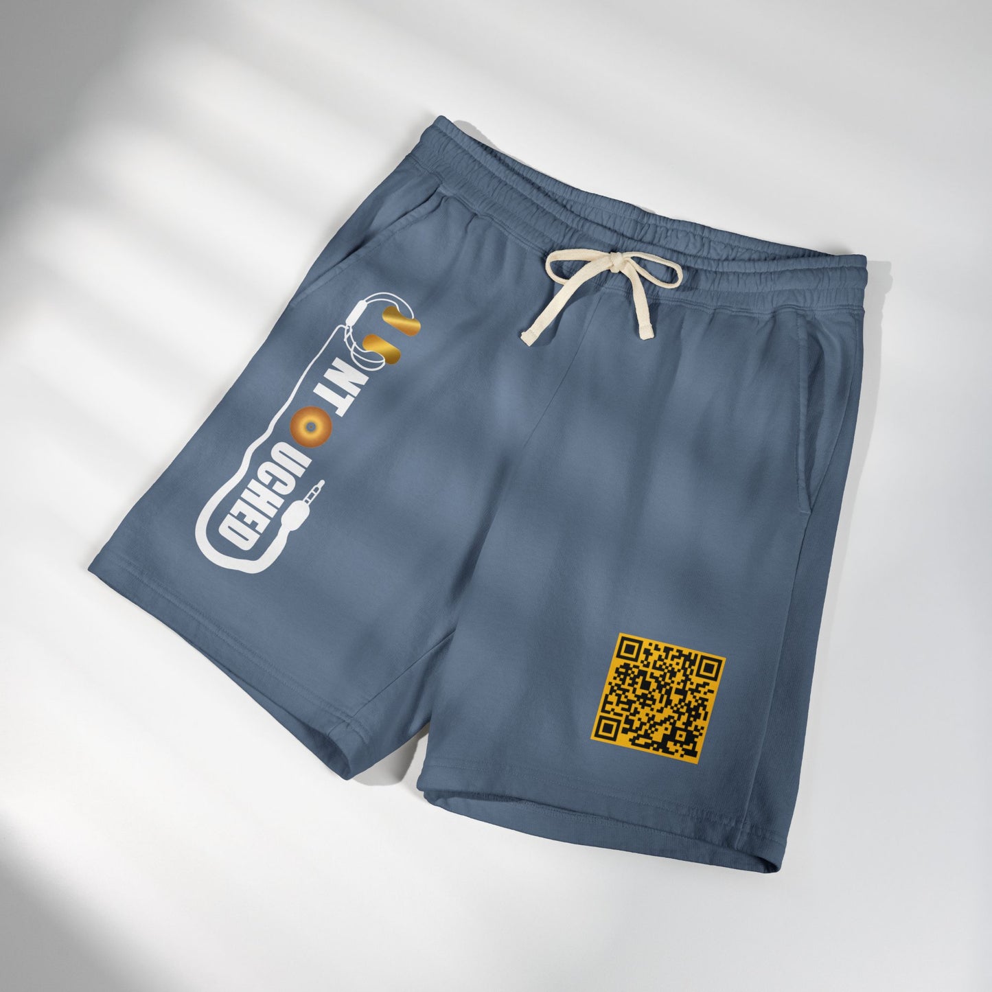 Lightweight Fleece Sweat Shorts with QR Code Accent