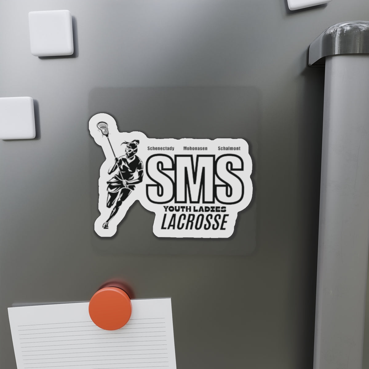 SMS Youth Ladies Lacrosse Die-Cut Magnets