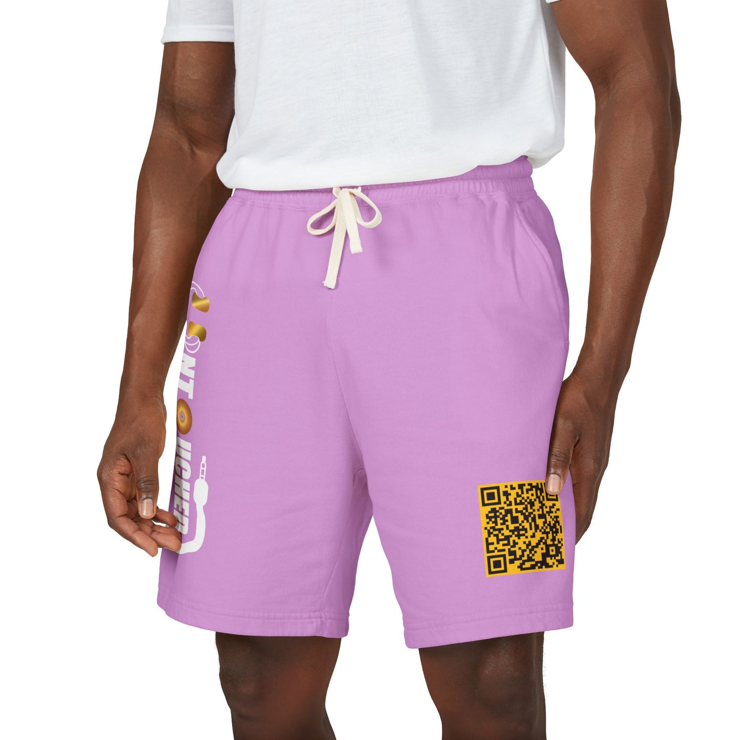 Lightweight Fleece Sweat Shorts with QR Code Accent