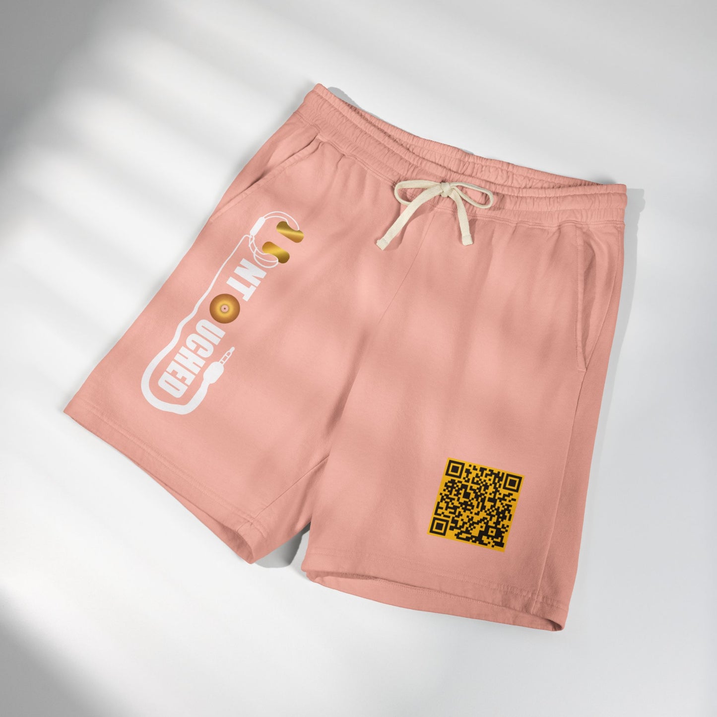 Lightweight Fleece Sweat Shorts with QR Code Accent