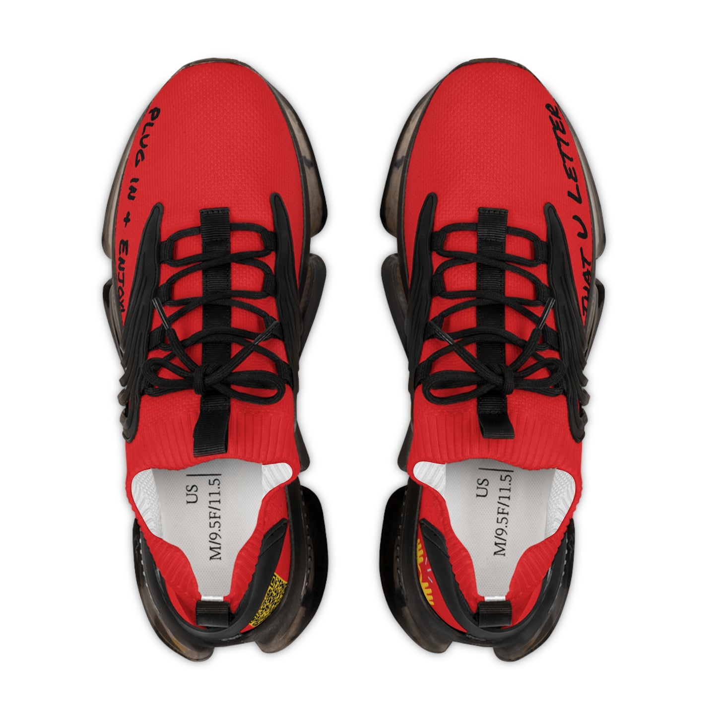 Red UNTOUCHED Men's Mesh Sneakers 'That U Letter'