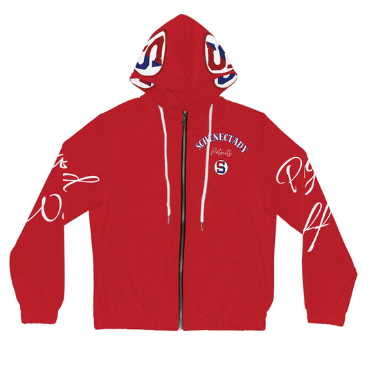 Schenectady Patriots Cheer Spirit Women's Full-Zip Hoodie, Cheerleader Jacket, School Spirit Wear, Team Apparel, Personalized Sports Hoodie